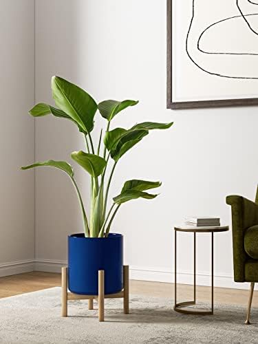 LE TAUCI 10+8+6 Inch Ceramic Pots for Plants, Indoor Planters with Drainage Hole and Plug, Modern Cylinder Flower Pots Set of 3 for Office and Living Room, Glossy, Midnight Blue - Image 3