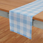 Solino Home 100% Pure Linen Dining Table Runner Blue Bell Check, 14 x 60 in - Image 2