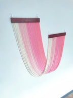 Tie-Dye Macrame Wall Hanging Large 46" Wx36 L Dip Dye Yarn Tapestry Home Boho Wall Decor Ombre Art Headboard Bedroom Living Room Apartment,Pink - Image 4