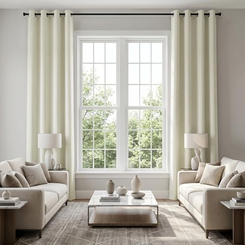 KOUFALL 132 Inch Blackout Curtains, 11FT High Ceiling Extra Long Grommet Drapes for Living Room Bedroom, 2 Panels Set, 11 FT Length 52'' W x 132'' L Inches, Cream Beige by KOUFALL