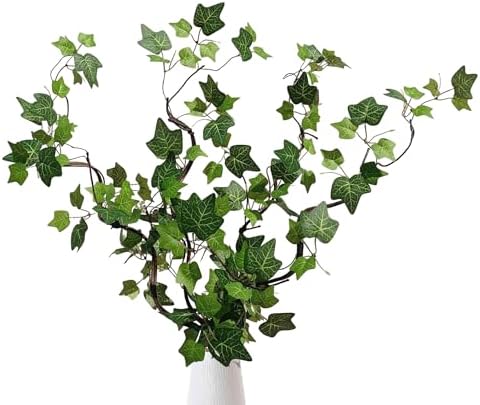 Artificial Rattan Tree Vines with Creeper Leaves Climbing Ivy Branches Grapevines UV Resistant Greenery Garland for Home Garden Landscape wall Hanging Climber Habitat Decor 43” (Green - Pack 4) - Image 3