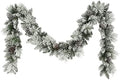 9 ft x 10 in Flocked Berkshire Spruce Garland, 170 Tips, Pine Cones by PuleoInternational