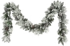9 ft x 10 in Flocked Berkshire Spruce Garland, 170 Tips, Pine Cones by PuleoInternational