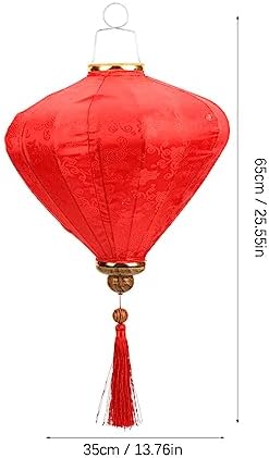 Alipis Vietnamese Water Drop Lantern 25.6 Inch Silk Fabric Hanging Lantern for Wedding Party Garden Festival Indoor Outdoor Decorative Lampshade - Image 2