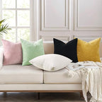 decorUhome Soft Chenille Black Throw Pillow Covers 26X26 Set of 2 - Image 3
