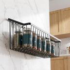 Hanging Kitchen Baskets Adhesive Sturdy Wire Storage Baskets with Kitchen Food Pantry Bathroom Shelf Storage No Drilling Wall Mounted (Black-2 PACK, Extra Large) - Image 5