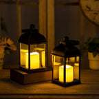 Bronze Small Lanterns with LED Candles, Set of 6 Wedding Decor - Image 4