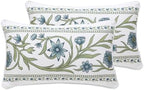 ISAENNE Designer Linen Throw Pillow Cover,Set of 2,20"x12"-Mosella D by Isaennehomedecoration