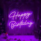 Happy Birthday LED Neon Signs Transparent Acrylic Lights Decor for Wedding Birthday Party Wall Home Bedroom Room Art Decoration with USB Light Modulator 5V - Image 2