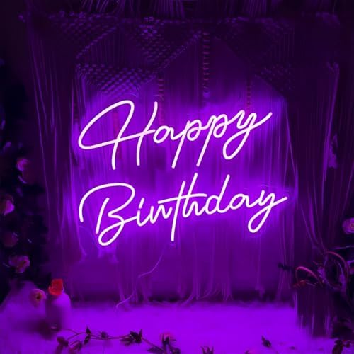Happy Birthday LED Neon Signs Transparent Acrylic Lights Decor for Wedding Birthday Party Wall Home Bedroom Room Art Decoration with USB Light Modulator 5V - Image 2