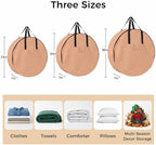 30 Inch Round Storage Bag 2 Pack,Peach Pink Watercolor Waterproof Wreath Storage Container with Handles&Zipper Solid Color Closet Organizer Bags Garland Box - Image 7