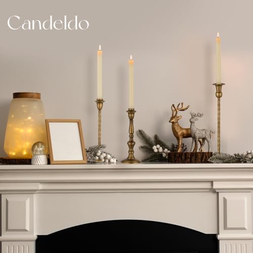 Candeldo Brass Finish Candle Holders Set of 10 for Table Centerpiece - Image 6