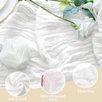 Cheesecloth Table Runner 10FT 12Pcs Ivory Boho Gauze Rustic Sheer Runners - Image 3