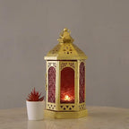Candlestick Candle Barrels Moroccan Style Retro Lanterns Projection Lights Hollowed-Out Decorations Home Ramadan Hanging Outdoor Indoor Courtyard Porch Festival Weddings - Image 3