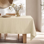 Linen World Linen Tablecloth - 100% French Linen Table Cloth 90" x 90" Inch,Washable Square Tablecloth for Dining,Outdoor,Weddings and Restaurants,Decorative Thanksgiving Christmas,Sand Beige by LLinenWorld