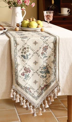 Patdrea Designer French Elegant Linen Table Runner,12"X87"-Audrey A - Image 4