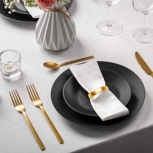 50 Pcs Gold Napkin Rings, Matte Gold Semicircle Thanksgiving Napkin Rings, Modern Serviette Napkins Ring for Table Settings, Kitchen Dinner Party Wedding Decorations - Image 7