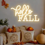 Hello Fall Neon Sign Custom Fall LED Neon Light USB Powered Switch Adjustable Brightness Neon Lights for Autumn Thanksgiving Home Fireplace Outdoor Garden Door - Image 6