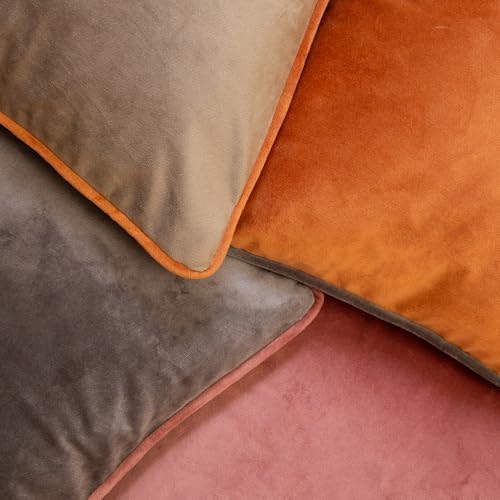 Burnt Orange Terracotta Decorative Throw Pillow Covers, Set of 4, 18x18 Inch Warm Neutral Velvet Accent Pillow Covers - Image 7