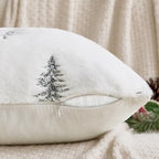MIULEE Christmas Decorative Faux Fur Pillow Covers 18x18 Inch White Black - Image 6
