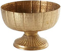 Accent Decor Distressed Gold Metal Compote Bowl | Gold Compote Vase l Lita Metal Vase l Indoor and Outdoor Compote for Any Event by Accent+Decor