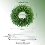 20'' Boxwood Wreaths for Front Door, Green Wreath with a Sash - Image 6