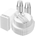 Bestluck 350PCS Silver Disposable Dinnerware for 50 Guests by Bestluck