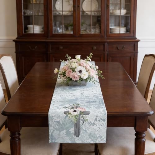 Everlasting Grace Table Runner – Christian Cross Floral Dining Table Décor, Faith-Inspired Christian Home Décor (16x72 Inch, Cotton) - Image 4