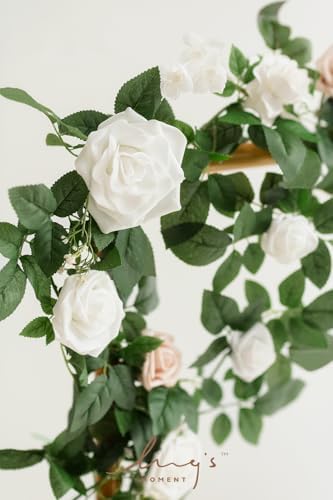 Ling's moment 5 FT White Artificial Flower Garland - Image 4