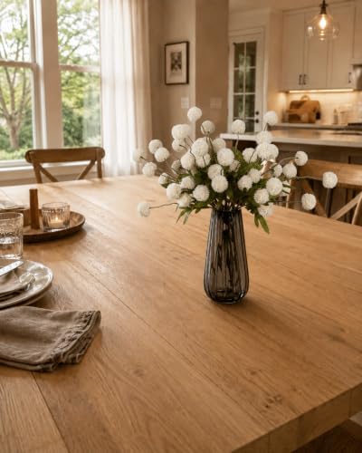 Cream White Neutral Fall Decor with Vase, Artificial Chrysanthemums Indoors - Image 4