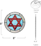 BOXCASA Jewish Stars Stained Glass Window Hanging Star of David Suncatcher - Image 6