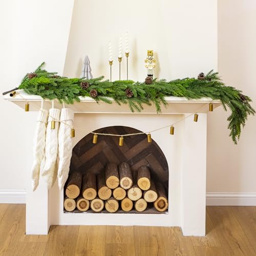 6FT Christmas Garland,Cedar Garland with Pine Cones,Artificial Pine Garland - Image 2