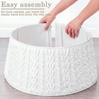 Foilswirl Knit Christmas Tree Collar Cream Diamond Knitted Skirt 23-28in - Image 3