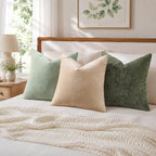 decorUhome Soft Chenille Moss Green Throw Pillow Covers 22X22 Set of 2 - Image 4