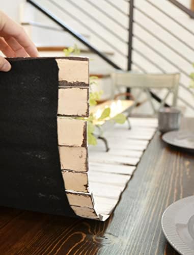 Wooden Table Runner,Natural Durable Wood Table Runner,50 x 12 Inches,Coffee Table Runner with Thick Felt Backing,Table Decorations for Dining Room,Farmhouse Decor,Wedding Decor,White - Image 4