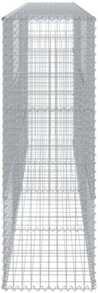 vidaXL Gabion Basket with Cover 157.5"x19.7"x59.1" Galvanized Iron - Image 6