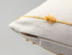 NUYECY Set of 2 Boho Throw Pillow Covers 22x22,Beige Yellow Neutral Couch Pillow Case with Tassel Fringe Decorative，Modern Accent Farmhouse Cushion Covers for Sofa Couch Bed Living Room - Image 4