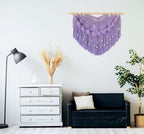 Youngeast Large Macrame Wall Hanging Boho Beaded Curtain for Window Macrame Bedroom Headboard Living Room Wall Art Tassel Tapestry Bohemian Woven Wall Decor 31" W X 25" H (Purple) - Image 5