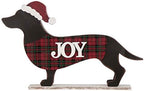 Glitzhome 21.93" L Wooden Metal Dachshund Standing Front Door Porch Sign Christmas Welcome Sign Outdoor Indoor Welcome Joy Sign Xmas Holiday Decorations - Image 5