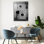 Laundry Prints,Utility Room Prints,Bathroom Print, Ironing Print,Black And White Art,Utility Room Accessories,Funny Laundry Room Wall Art,Women Art Print,Modern Laundry Room Decor16x24inch Framed Art - Image 4