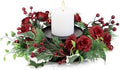 MOYEE Christmas Candle Holder Wreath Single 14 inch, Christmas Candle Ring by Unknown