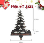 JUSTOTRY Christmas Stocking Holders for Mantle Set of 4 Snow Brown Vintage Xmas Tree with Non-Skid Stockings Holders for Fireplace Home Decor Holiday Gifts Christmas Decorations Indoor Supplies - Image 2