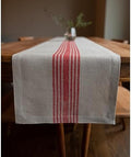 Solino Home 100% Linen Table Runner, 14 x 120 in, Red and Natural Striped by SolinoHome