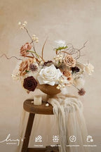 Ling's moment Artificial Wedding Fall Flowers Deluxe Combo, Beige & Brown - Image 2
