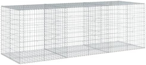 vidaXL Gabion Basket with Cover 118.1"x39.4"x39.4" Galvanized Iron by vidaXL