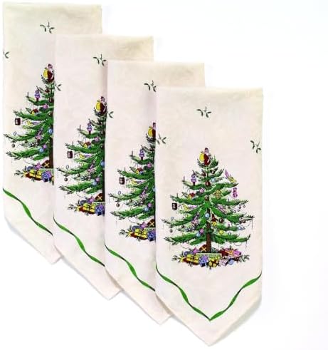 Spode - Napkin Set, Holiday Inspired Home Decor, Set of 4 (Spode Christmas Tree Collection) by Spode