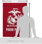 Proud Marine Parent House Flag - Pack Armed Forces Corps USMC Semper Fi United State American Military Veteran Retire Official USA Vintage Applique - Garden Yard Gift Double-Sided 28 X 40 - Image 2