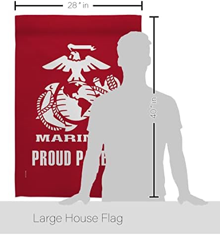 Proud Marine Parent House Flag - Pack Armed Forces Corps USMC Semper Fi United State American Military Veteran Retire Official Support Our Troops - Garden Yard Gift Double-Sided 28 X 40 - Image 2