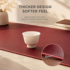 Red Faux Leather Table Runner Waterproof Heatproof for Christmas 36 inch - Image 5