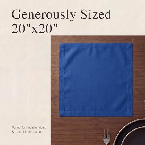 Urban Villa Cloth Napkins Cotton 20x20 (Set of 12) Royal Blue - Image 6